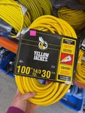 Yellow Jacket 100-ft 14/3 SJTW Heavy-Duty Extension Cord with Powerlite Lighted End - Yellow